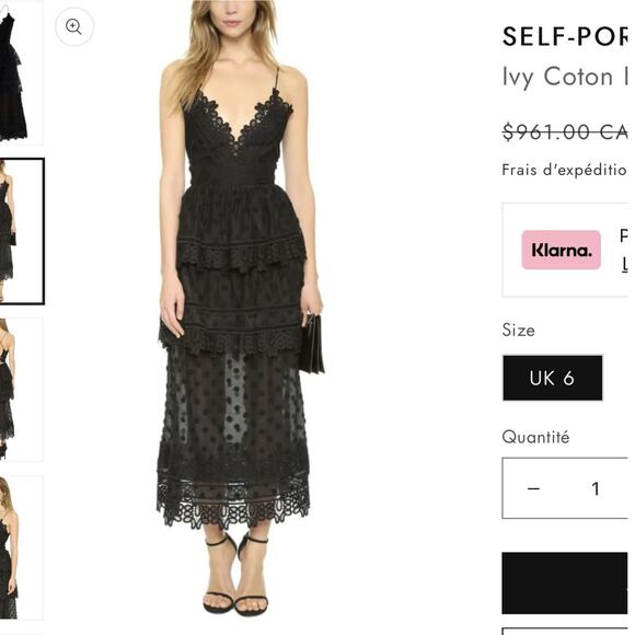 NWOT Black Ivy Lace Trim Plunge Midi Dress size Medium - Picture 1 of 11